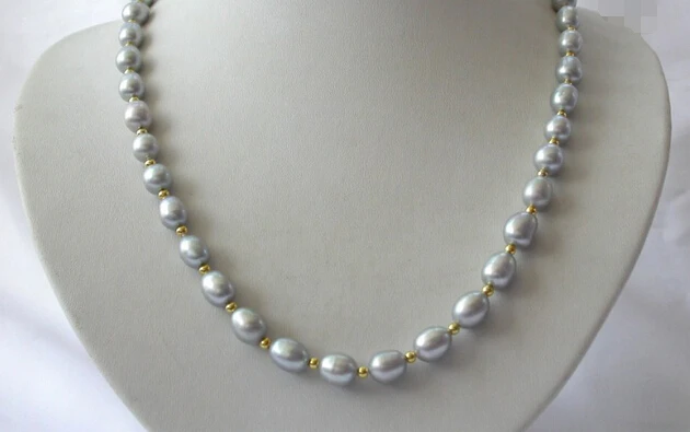 

CBN319 stunning 20" 11mm baroque gray freshwater cultured pearl necklace