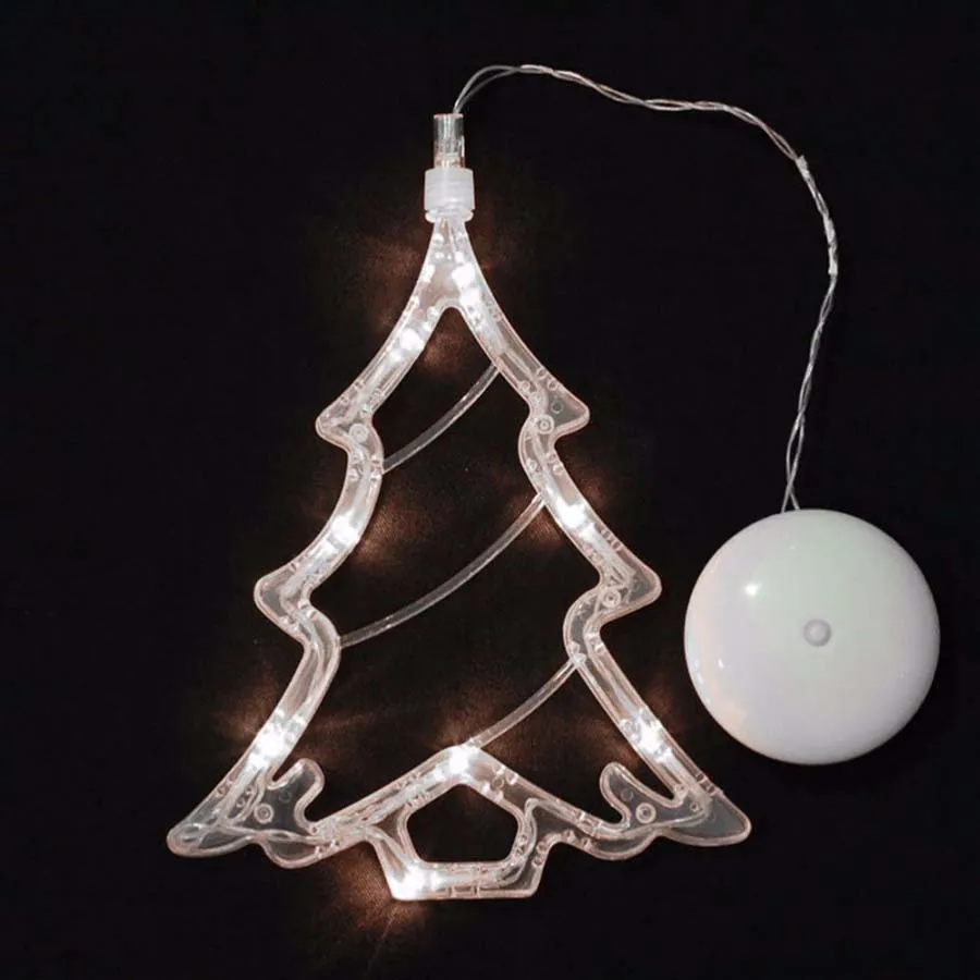 Sucker LED Christmas Light Deer Bell Xmas Tree Shape Fairy Light Indoor Outdoor Decorative Lamps for Xmas New Year Holiday Party (24)