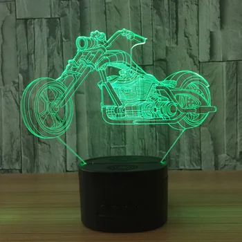 

Motorcycle 3d Light Gifts Atmosphere Stereo Vision 3d Desk Lamp Novelty Powerbank Luminaria Led Kids Table Lamps