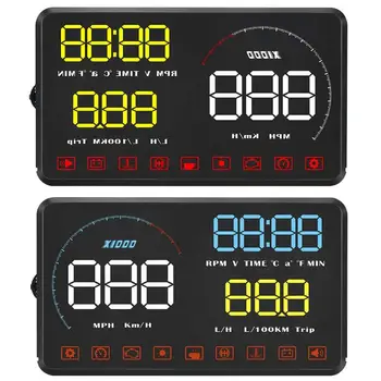 

New Car-Styling HUD 5.5" HD LED A9 OBD2 Head-Up Display Over-speed Warning Windshield Projector Car Diagnostic Tool Alarm System