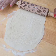 Рождественский олень тисненая Скалка деревянная для DIY кухня пицца печенье Прямая поставка FAS