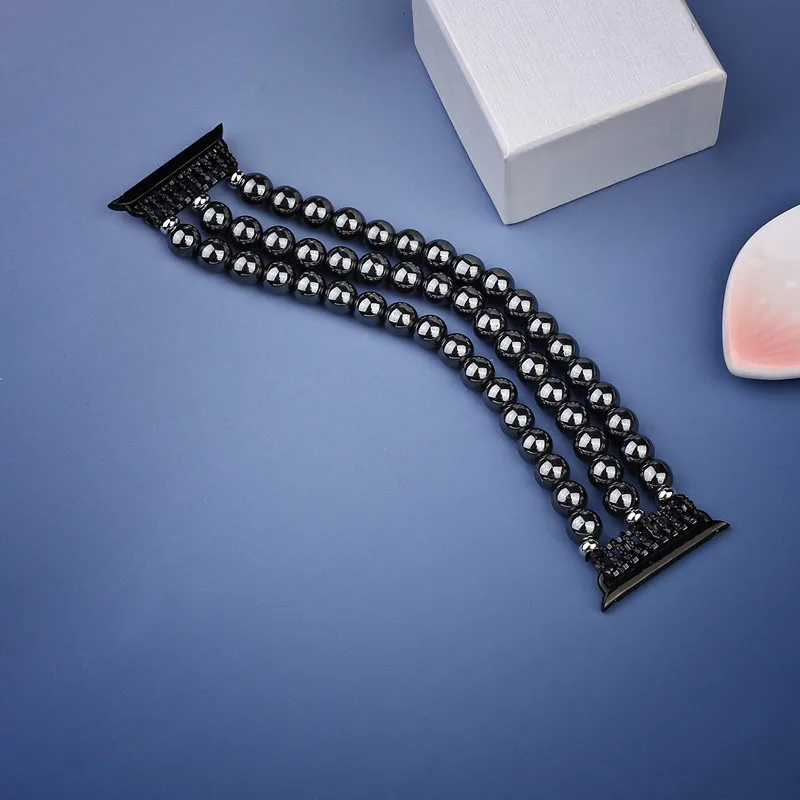 Agate Watch Strap for Apple Watch 38mm 42mm Hematite Bracelet Watch Band for iwatch 3 2 1 Jade Pulseira Feminina Watchband (13)
