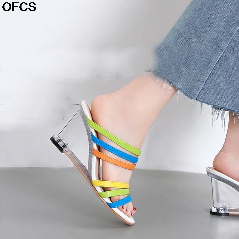 womens rainbow colored sandals