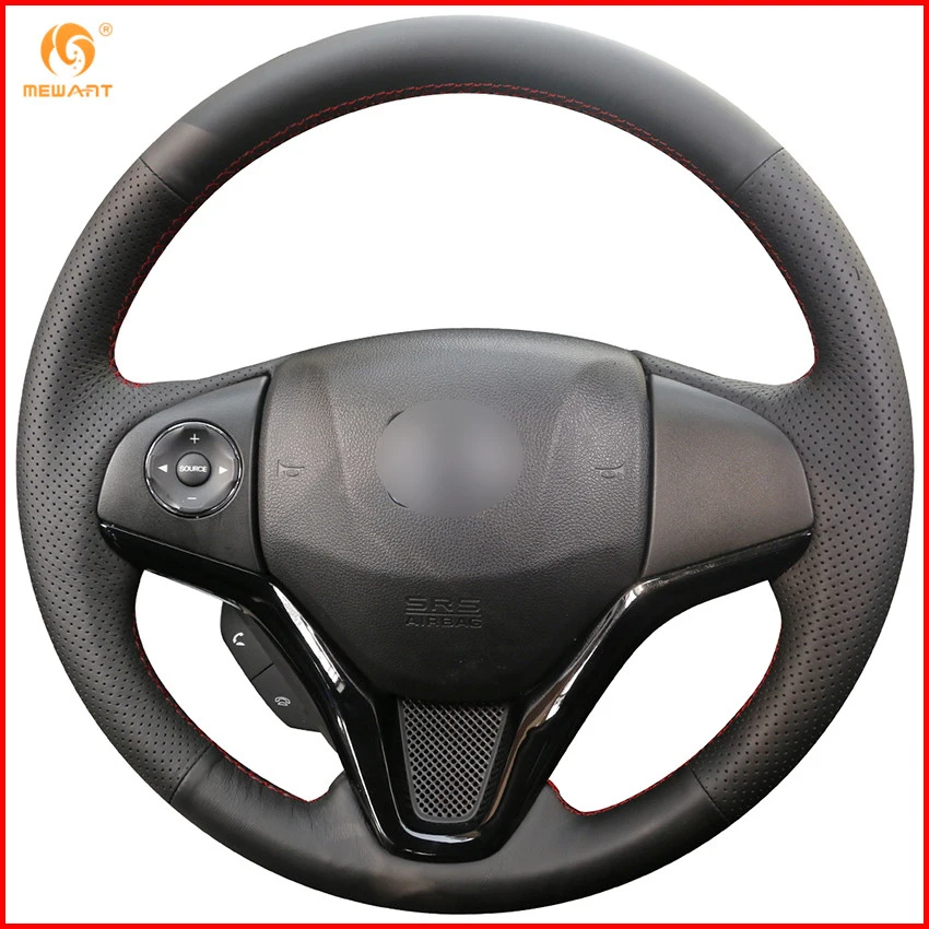 MEWANT черная искусственная кожа бриджи для Honda New Fit City Jazz 2014 2015 HRV 2016 Vezel 2017|car steering wheel
