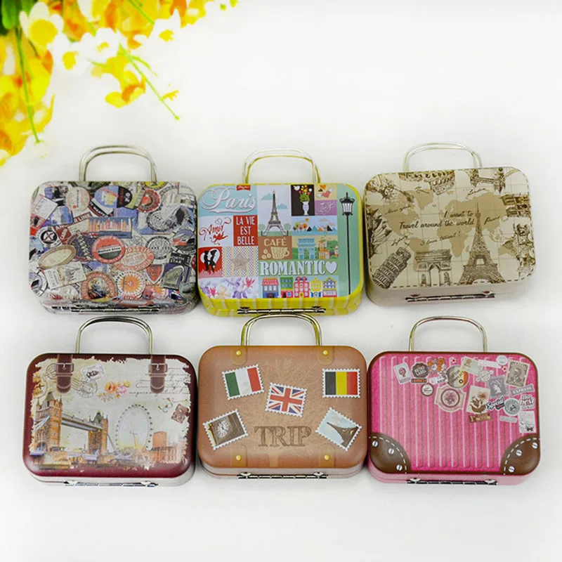 

Mini Cartoon Handbag Metal Storage Box for Candy Tea Coin Kawaii Tin Boxes for Small Thing Jewelry Organizer