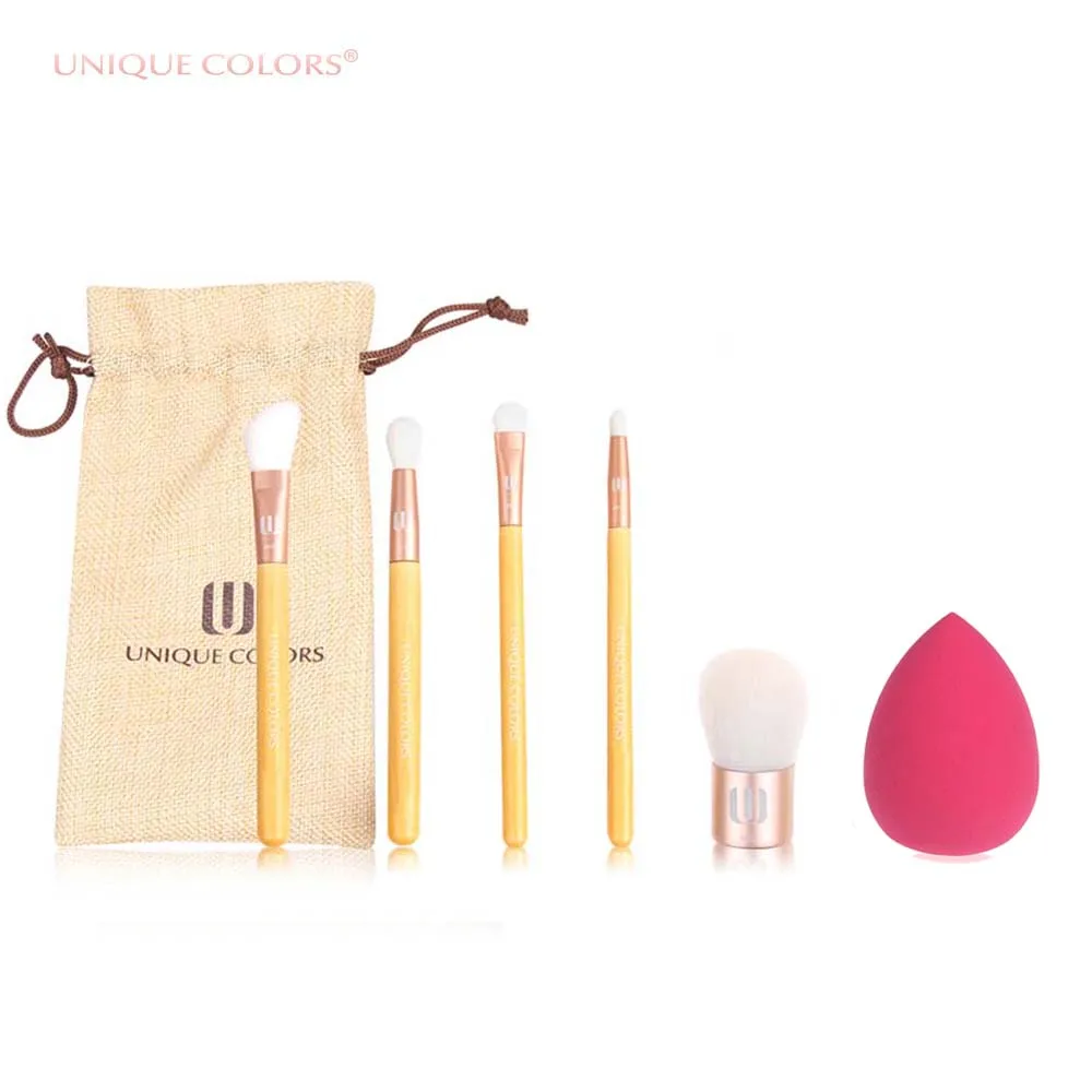 

UNIQUE COLORS 6PCS/LOT Cosmetic Sponge Powder Eye Shadow Basic Makeup Brush Set