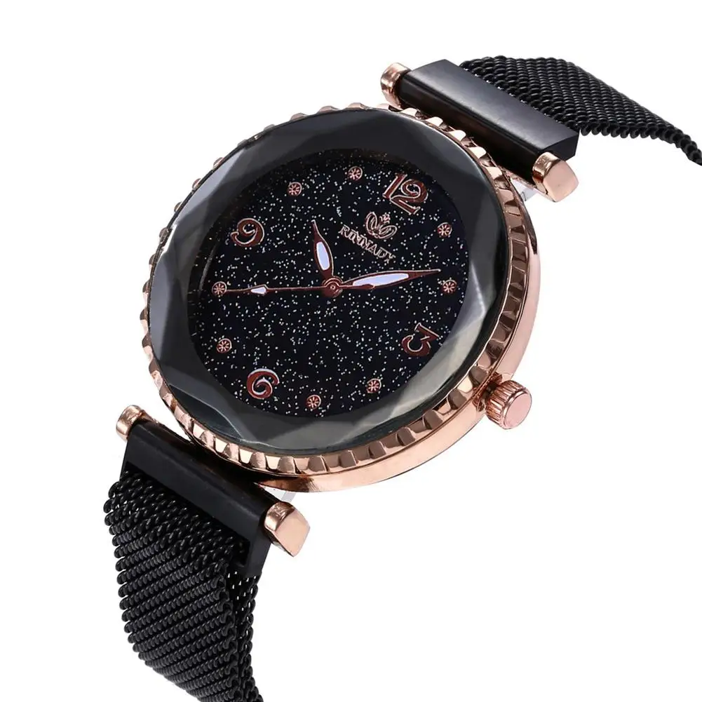 2019 новые модные женские туфли магнитная пряжка сетчатый ремешок Круглый кварцевые наручные часы Женское платье браслет подарок