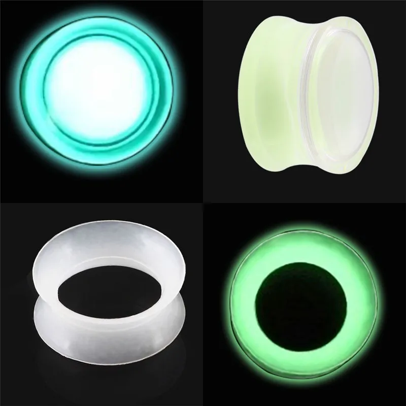 Luminous Acrylic Punk Acrylic Ear Plugs Tunnel Jewlery Organic Earring Gauges Ear Piercing Ear Flare Flesh Expander Body Jewlery