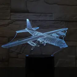Kingchip Plane 3D Светодиодная лампа с эффектом иллюзии 3D Оптическая иллюзия лампы 7 цветов многоцветная ed USB домашнее украшение цветная лампа для