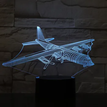 

Kingchip Plane 3D LED Illusion Lamp 3D Optical Illusion Lights 7 color Multicolored USB Home Decoration Color Lamp For boys