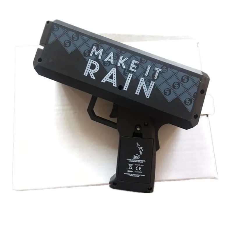 Make It Rain Money maker Black Gun Toy for Gift Party Toys Game 100PCS Cash Props Fashion Toys Bubble Column For Package