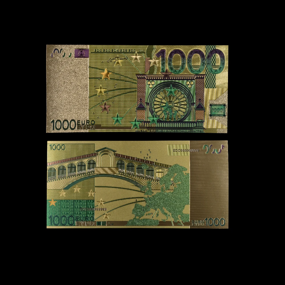 10 шт./лот Цветной евро 200 евро банкнот в центре сообщений в течение 24K Gold изысканная ручная работа; Коллекция подарков