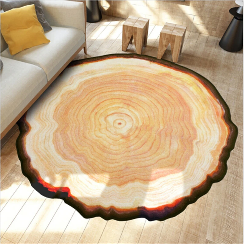 

Tree Ring Creative Fashion Round Carpets For Living Room Bedroom Rug Nylon Area Carpet Rugs Home Floor Hot Sale Decorate Mat