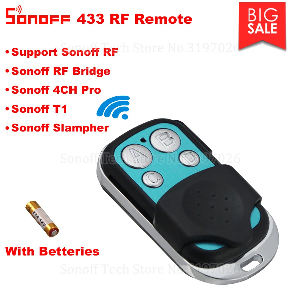 Itead Sonoff RF 433 Беспроводной 4 кнопки дистанционного Управление для Sonoff RF Bridge slamper 4CH Pro R2 электрический пульт дистанционного управления брелок Управление;