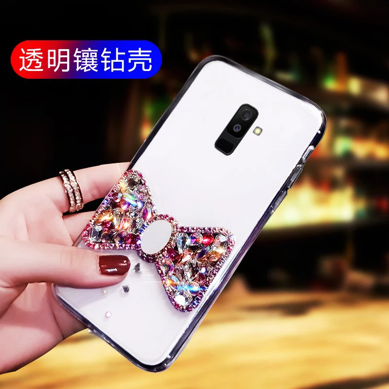 Для samsung A6PLUS 2018 роскошный блестящий чехол для мобильного телефона с бантом