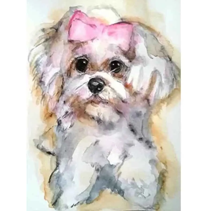 DIY Needleworks Diamond Embroidery Full Square 5D Painting white maltese dog Picture Of Rhinestone home decor C642 | Дом и сад
