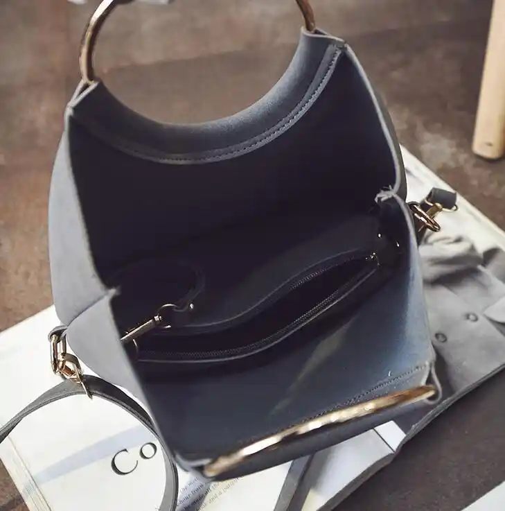 2 шт. женские сумки из ПУ кожи с металлическим кольцом|leather women bag|fashion bagswomen bag |