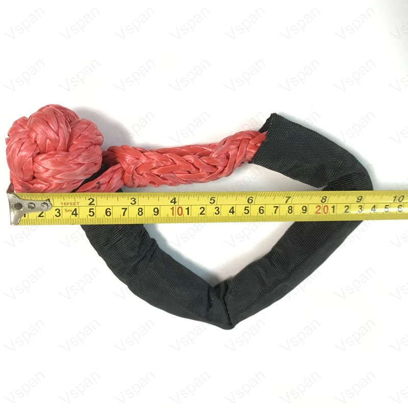 15 T كسر قوة الأحمر شكال لين للسيارة الاصطناعية حبل رفع تكبل قبضة السلامة حبل رفع سحب الطرق الوعرة الانتعاش الاكسسوارات 4x4