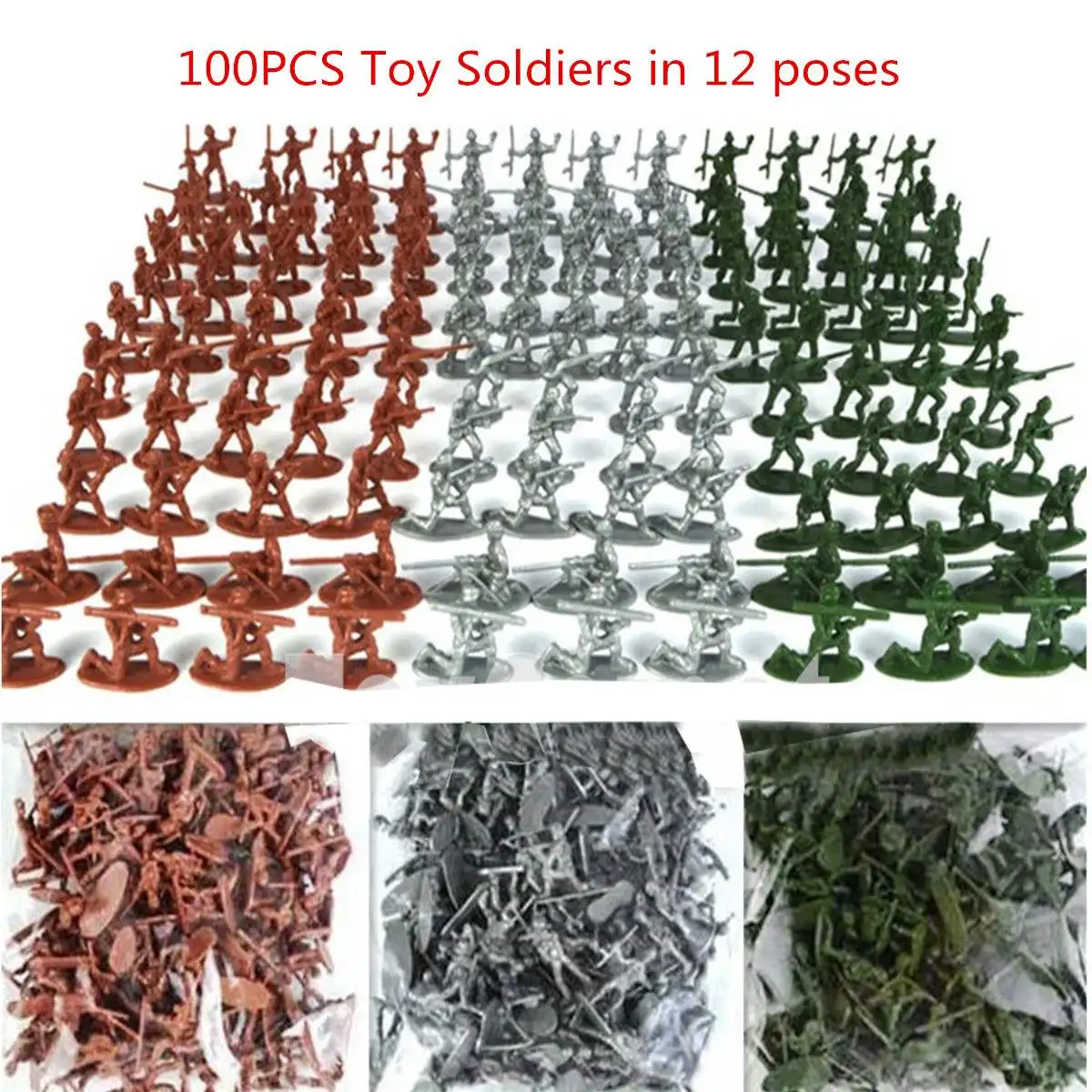 Buy 100pcs/set Military Plastic Toy Soldiers Army Men