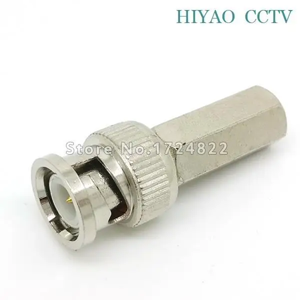 

10pcs RG59 BNC male Plug pin Solderless Straight Angle Connector for CCTV Camera Connector