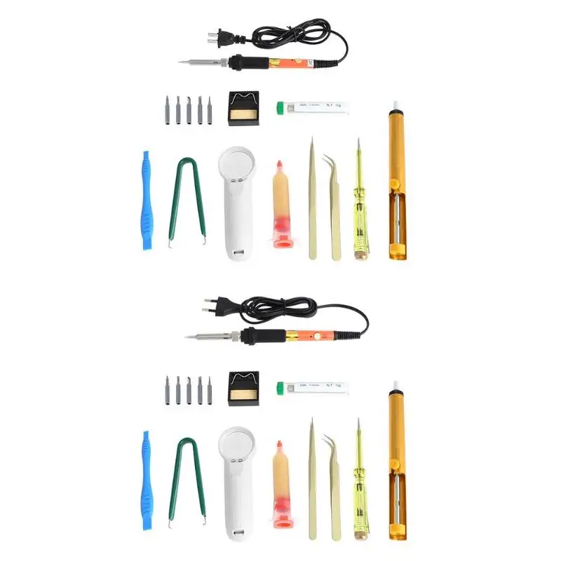 220 В 60 Вт терморегулятор паяльник набор сварочных головок наконечники отсос оловянный провод плоскогубцы отвертка сварочные инструменты