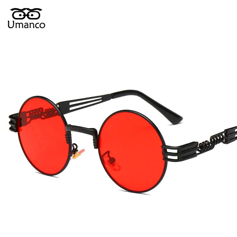 Классические круглые солнцезащитные очки Umanco в стиле стимпанк для женщин и мужчин, Ретро стиль, модная металлическая оправа, солнцезащитные очки, стиль, солнцезащитные очки - Цвет линз: 03
