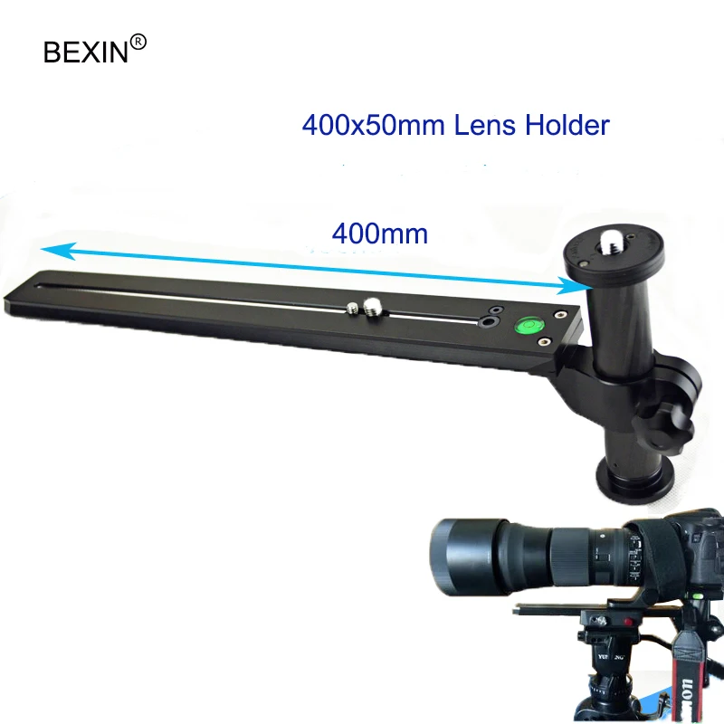 

Telephoto Lens Support Bracket Holder with 400mm Long Rail Quick Release Plate 1/4" & 3/8" Mounting Screws for Manfrotto