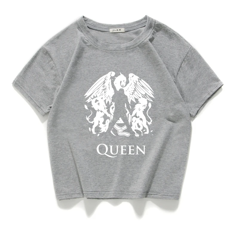 Блестящая рок-группа футболка с надписью Queen shirt femme хлопковая уличная футболка Фредди Меркурий женские топы хипстерский укороченный топ Женская одежда