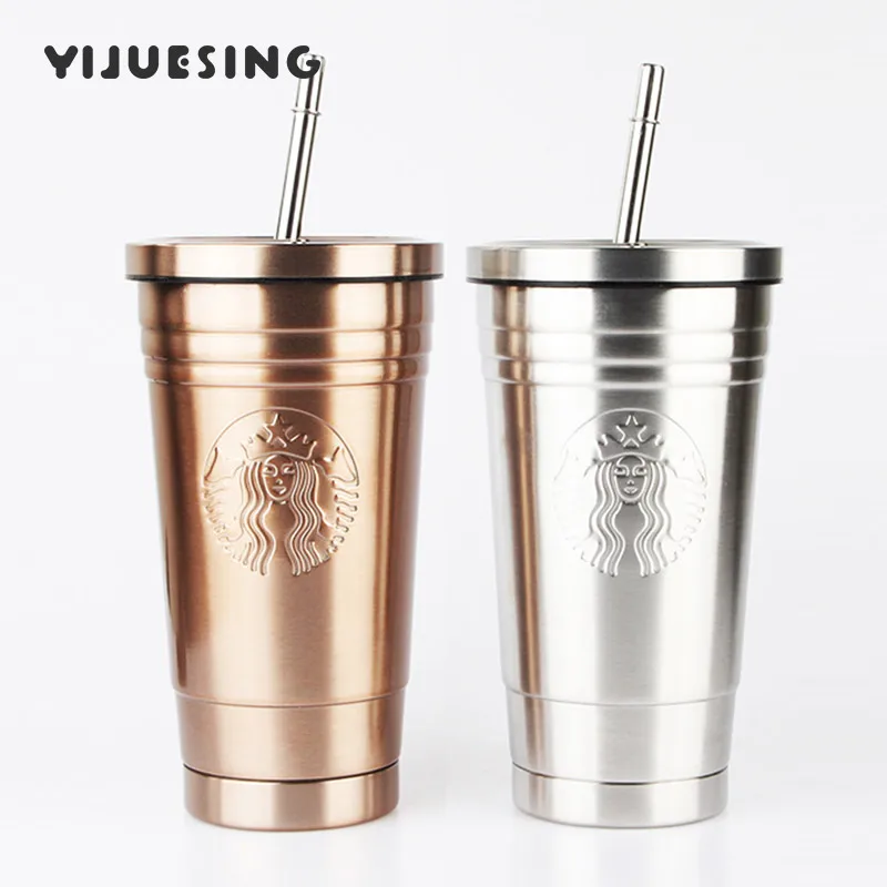 Iced Coffee Tumbler With Straw 16oz stainless steel tumbler wholesale
