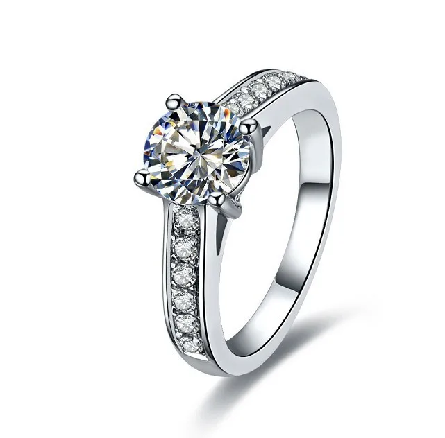 classic 1ct brand known jewelry ring semi mount sona simulate diamond ring for women fine 925 engagement 18k white gold polish - Girl Wedding Rings classic 1ct brand known jewelry ring semi mount sona simulate diamond ring for women fine 925 engagement 18k white gold polish - Girl Wedding Rings