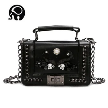 

Newest Floral Luxury Handbags Women Bags Designer PU Leather Bag Women Messenger Bags Small Chain Crossbody Shoulder Bags