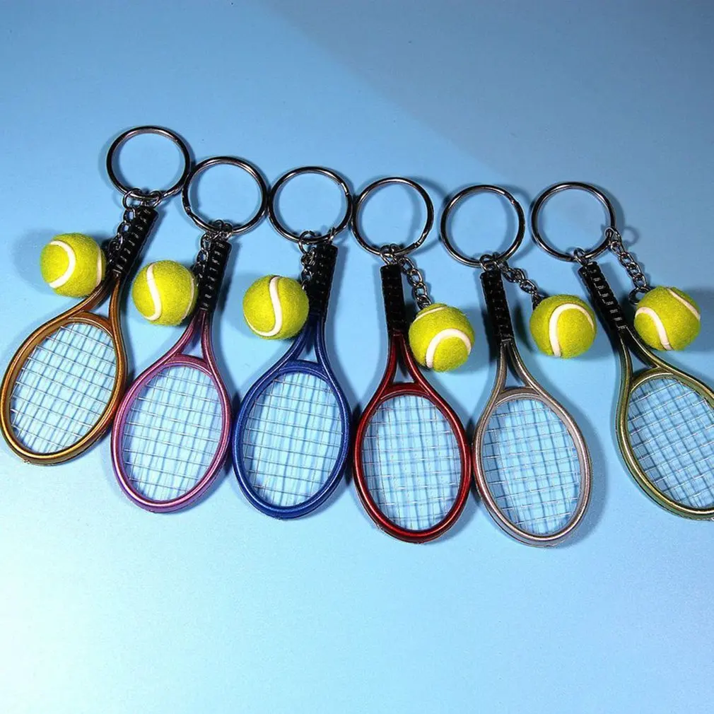 Tennis Racket /& Tennis Ball Keyring Key Chain Novelty Sports Gift