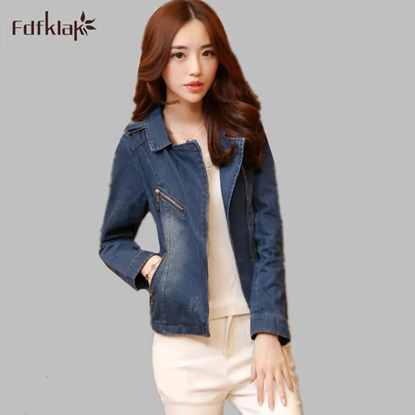

M-XXL Jeans Jacket Women 2016 Spring Autumn Fashion Long Sleeve Coats Slim Denim Jackets Women Clothing Tops E0576