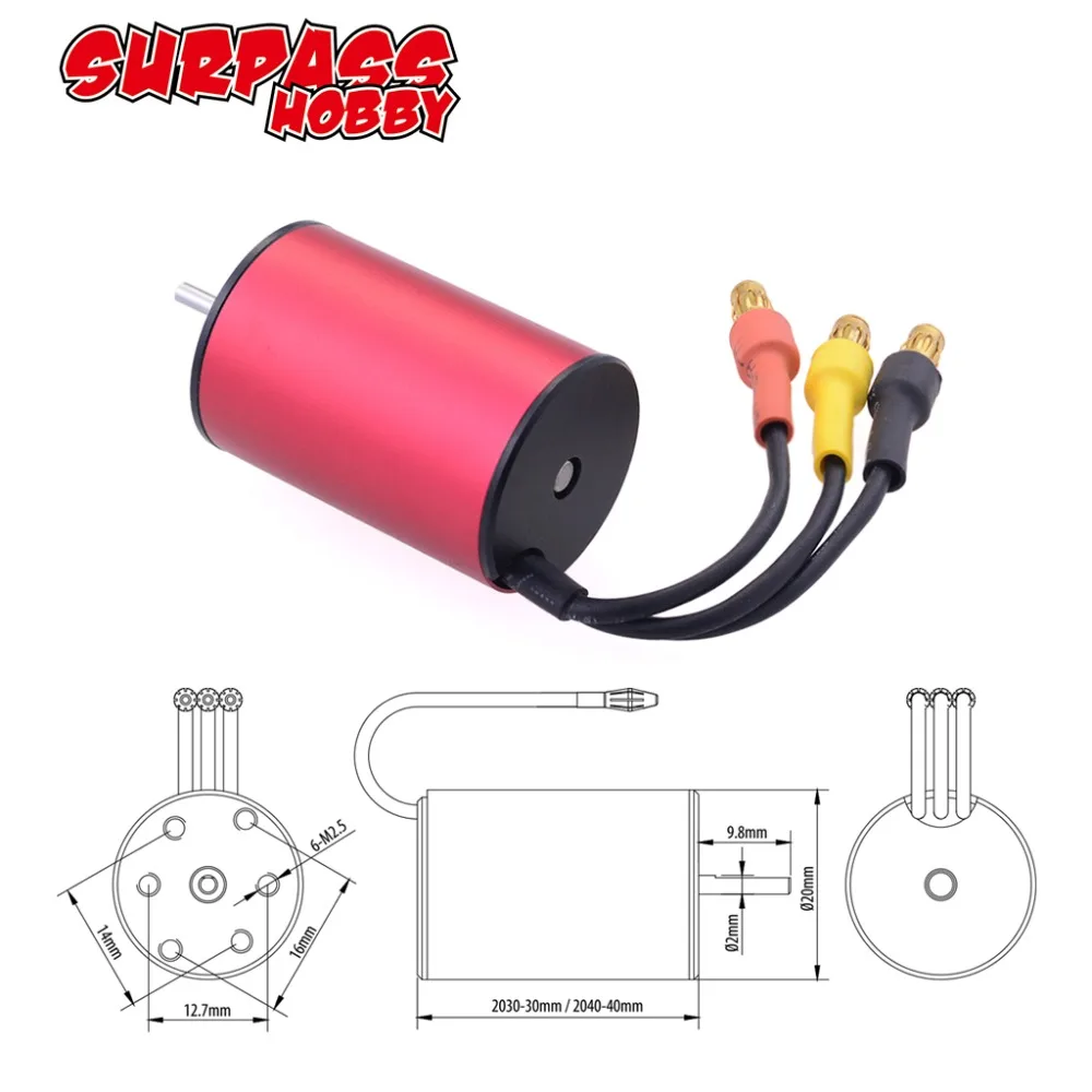 Водонепроницаемый 2040 2,3 мм 2280KV 3200KV 3900KV 4480KV бесщеточный двигатель для Traxxas HSP Tamiya Axial 1/16 1/18 RC багги автомобиль
