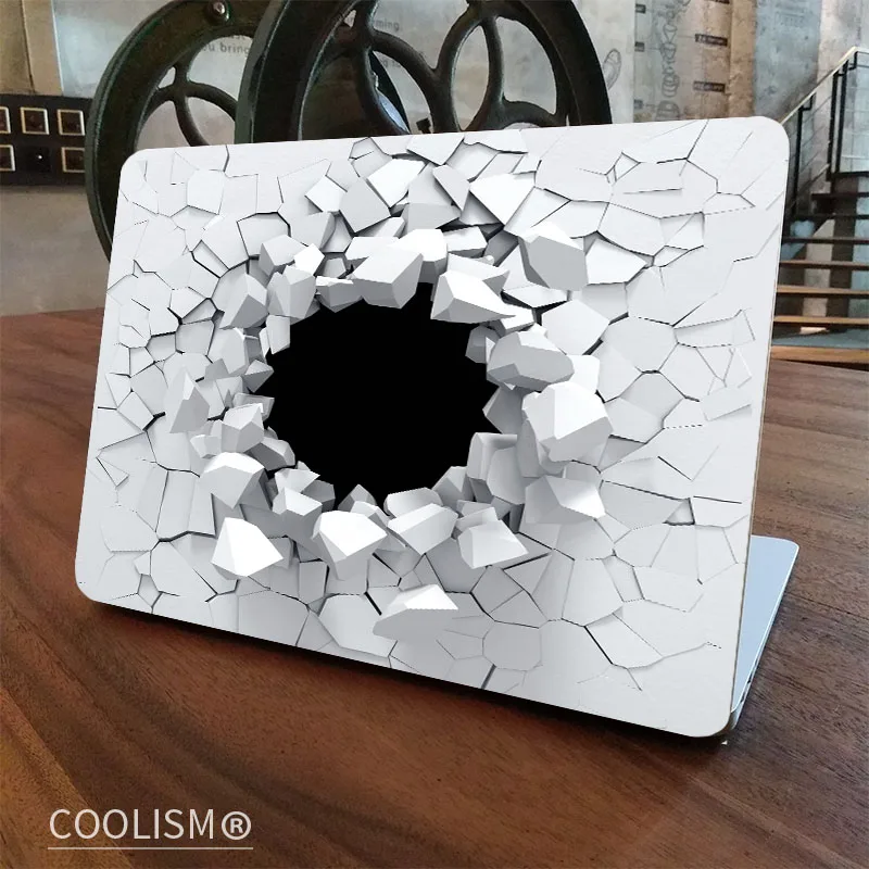 3D трещина настенная наклейка для ноутбука наклейка для Apple наклейка для MacBook Pro Air retina 11 12 13 15 дюймов Mac Защитная полная крышка кожи