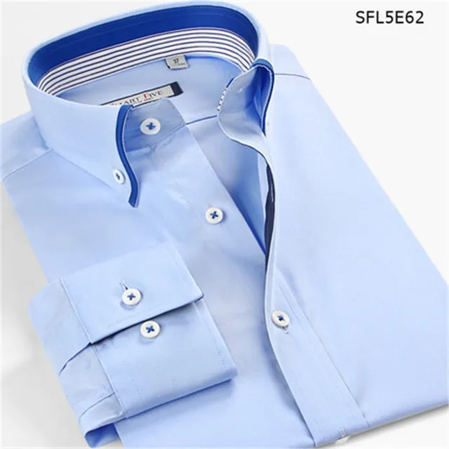 uomo lunga collo 100 da manica doppio cotone camicie camicia fxfq7XpTw