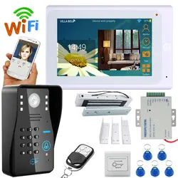 7 "TFT проводной/Беспроводной Wi-Fi RFID пароль видео Дверные звонки домофон Системы с электрическим магнитный замок на двери 180 кг + IR