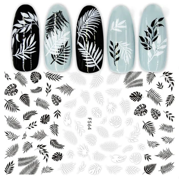 

3D Nail Stickers Flower Leaves Adhesive Transfer Sticker Decals Tropical Plants Image Nail Decals DIY Nail Art Decorations