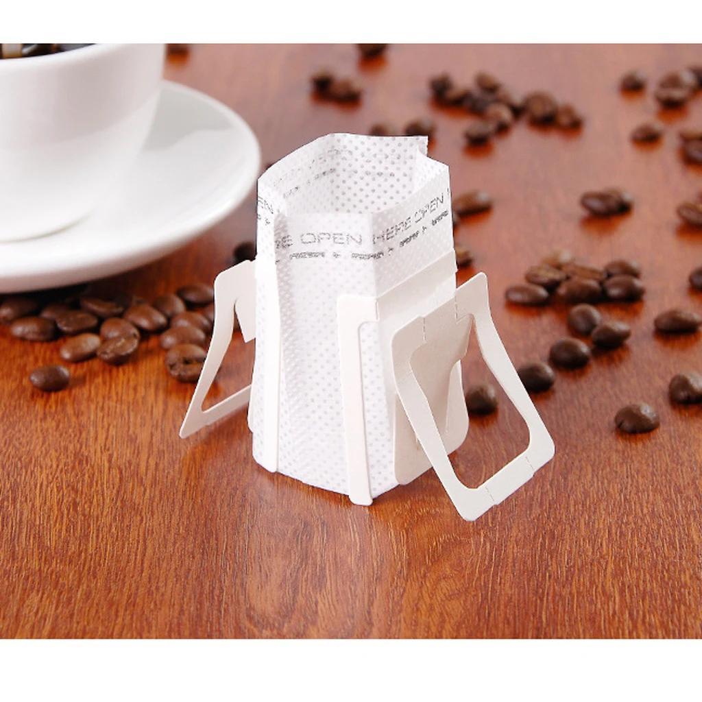 50pcs Paper Disposable Coffee Filter Bags Dripper Paper Bags Portable Coffeeware Tool -White