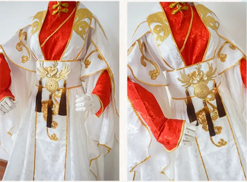 Xie Lian Prince YueShen Cos Белый Красный мужской косплей Hanfu для аниме основатель диаболизма Древний китайский мужской костюм Hanfu