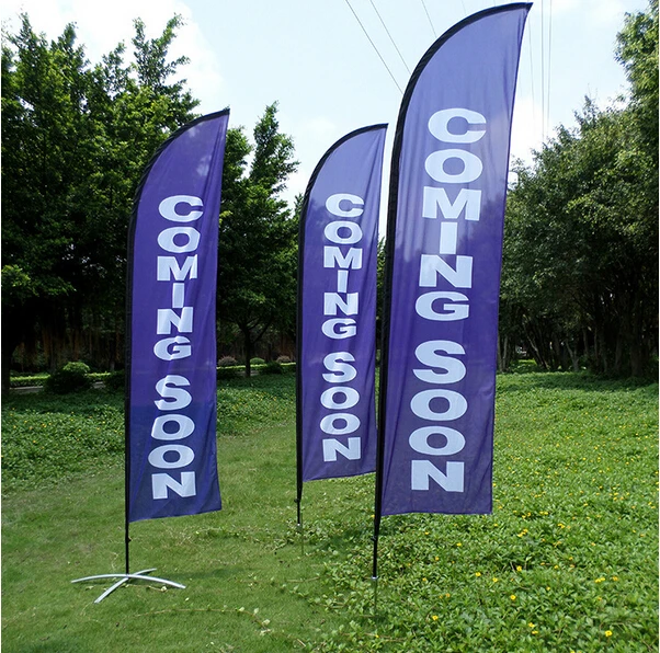 

Free Shipping High Quality Beach Flags Banner 360X85cm Feather Flags (printing one side, other sided in a reverse image)