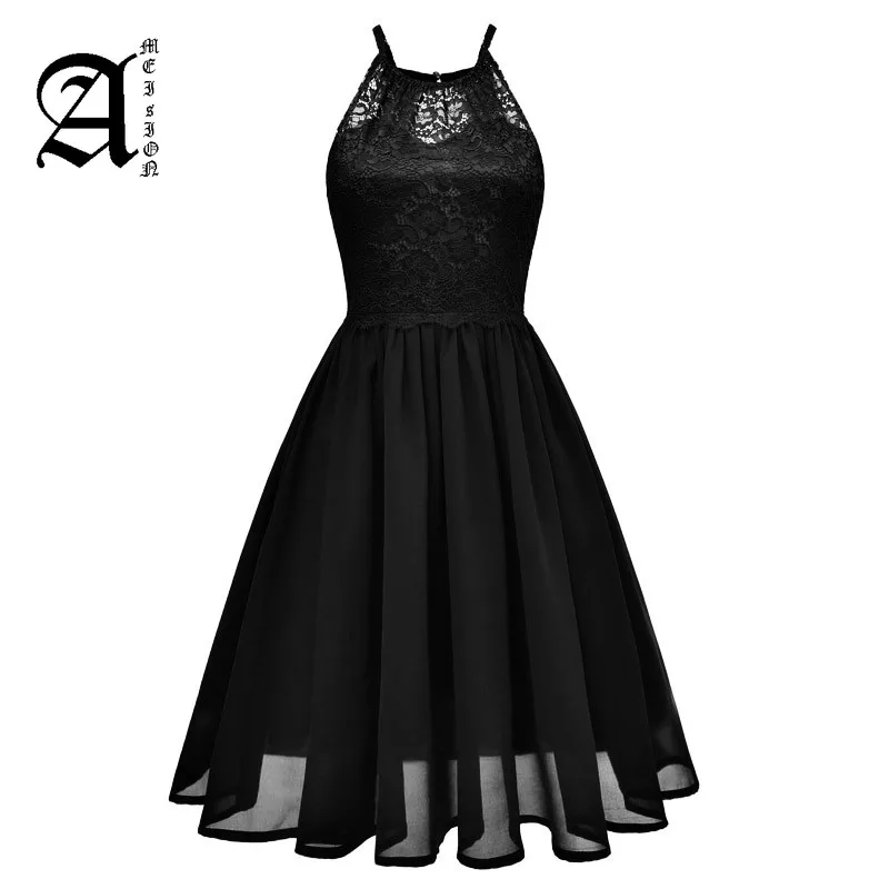 

chiffon Sling Vintage Sexy lace Dress Female Dew shoulder elegant Dresses evening dresses women dress evening party