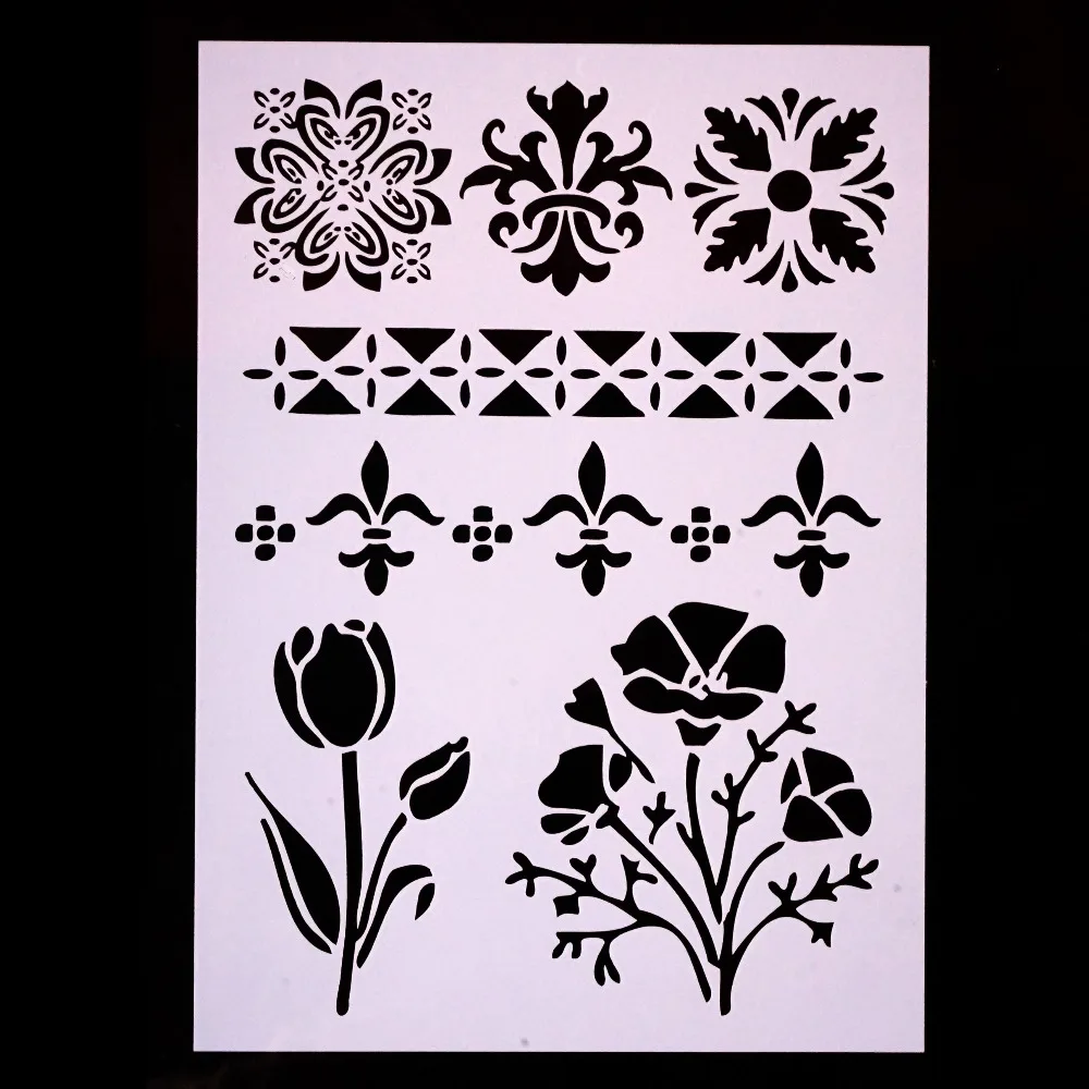 A4 Stencils for Wall Painting DIY Scrapbooking Photo album Paper Card Making Craft Decorative Embossing Template