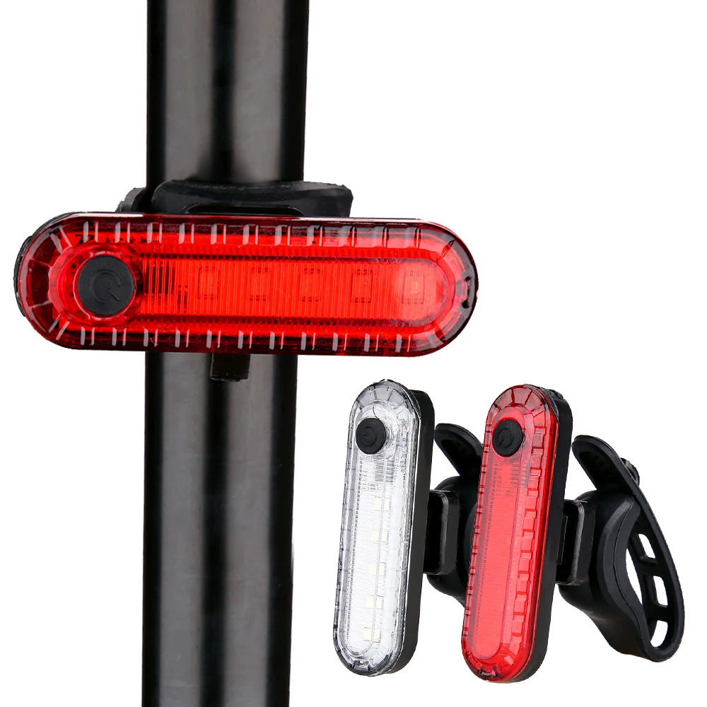 Excellent USB Charging Bicycle Bike Light 4 Modes Flash Cycling Taillight Warning Lights Flashlight for Bicycle Rear Bycicle Light 2