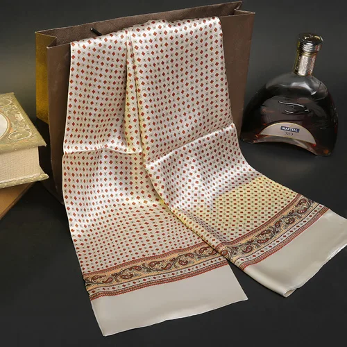 Винтажный шёлковый шарф мужской моды Пейсли цветочный узор печати двухслойный шелковый атлас шейный платок#4040 - Цвет: 11