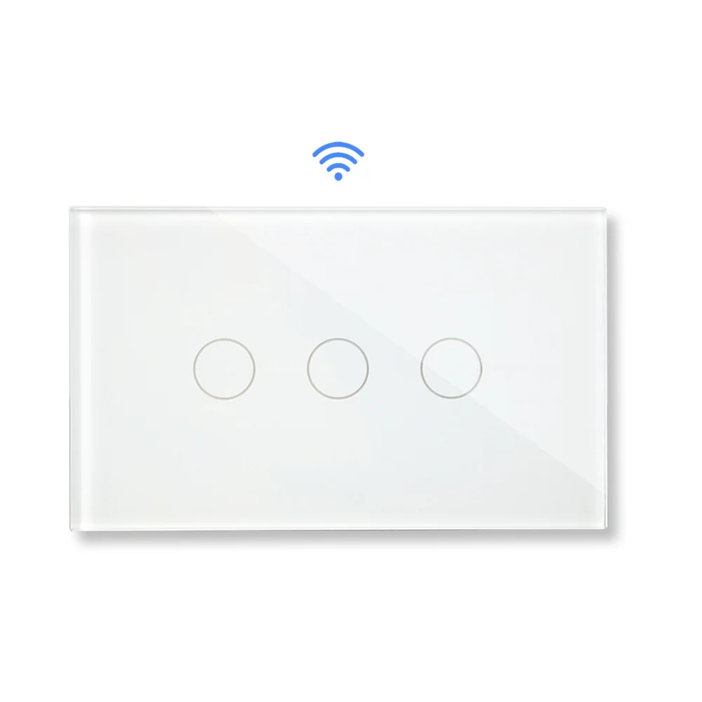 

Bingoelec 3 Gang 1 Way Touch Sensor Switch Wireless Remote RF 433 Light Switch Crystal Glass Panel Smart Home Wall Switch