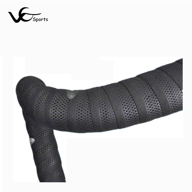 

PROMEND Road Bikes Bicycle Handlebar Tape Black Mesh Design Non-slip waterproof Bartape Soft EVA Sponge Leather Tape Black 75g