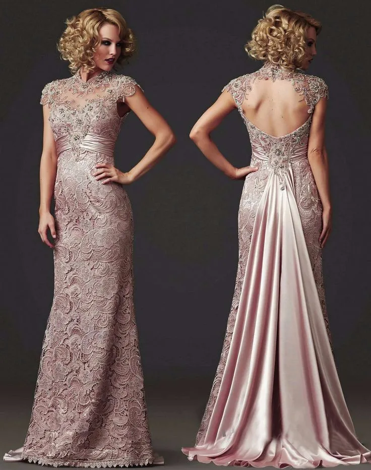 FG33-Custom-Made-Long-MermaId-Lace-Evening-Dress-2016-Formal-Beaded-High-Neck-Mother-of-the (1)