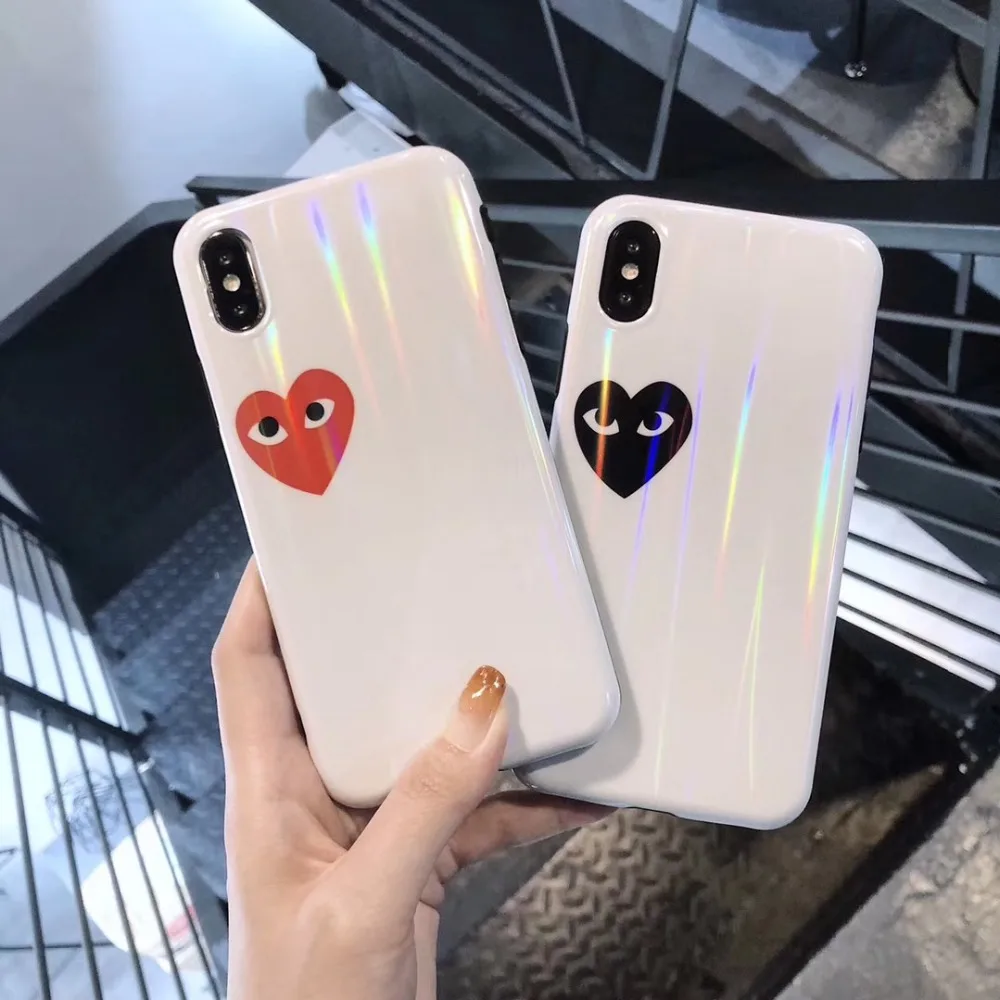 

(1PC) The cute tpu soft case For iphone 8 x 6 7 plus 6s Laser Aurora love Back Cover Cases