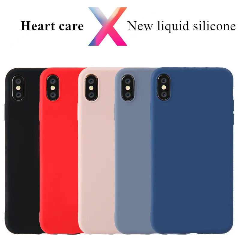

Liquid Silicone Solid Color Shockproof Phone Case Original for iPhone 7 8 6 6s X XS XR 7Plus 8Plus Soft TPU Back Cover Capa